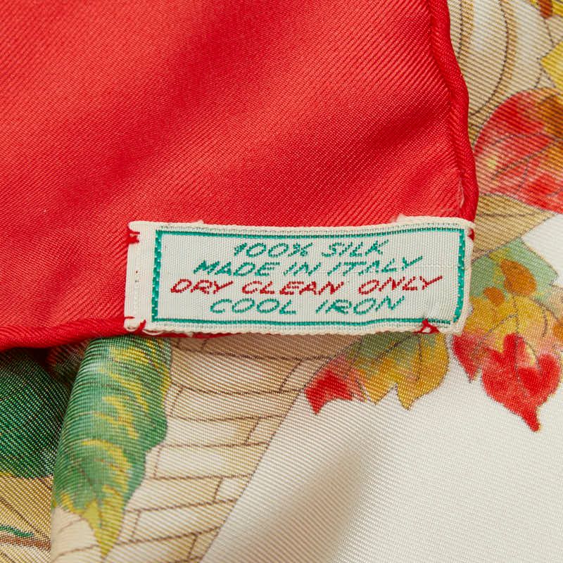 Gucci Vaccornero Botanical Red White Multicolor Silk — view 5