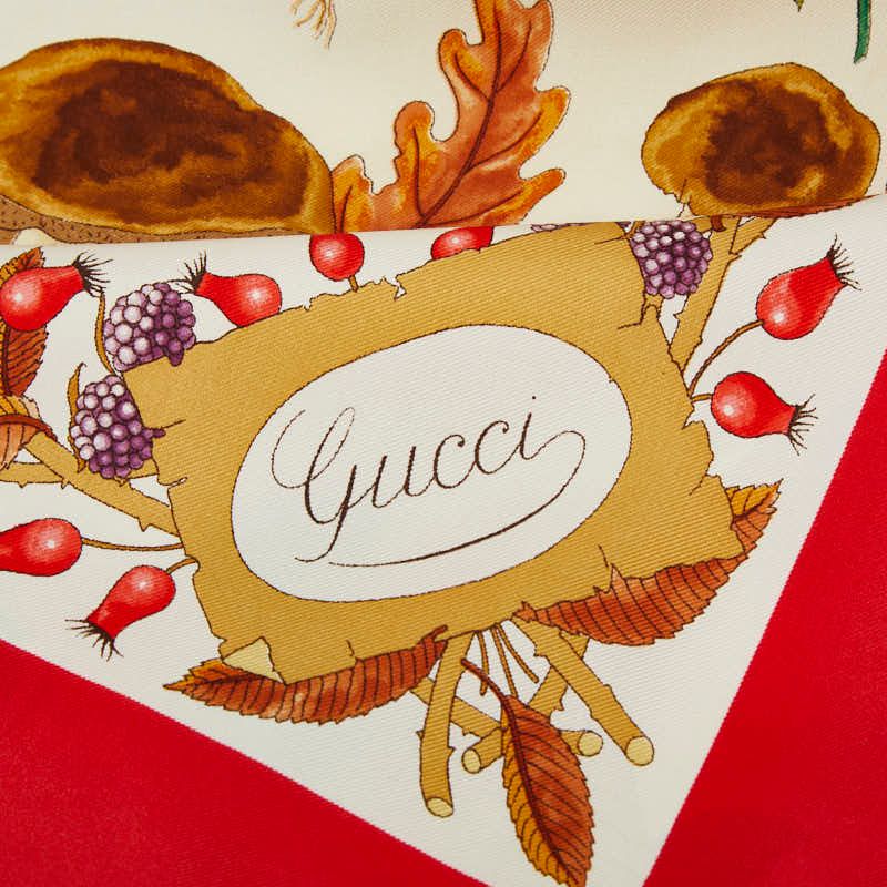Gucci Vaccornero Botanical Red White Multicolor Silk — view 4