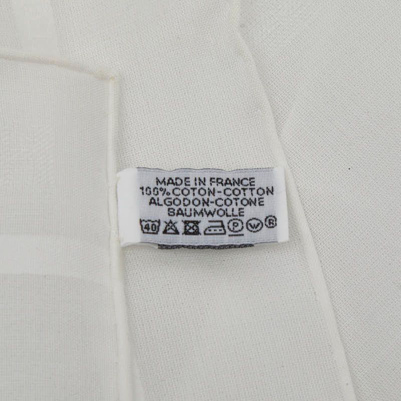 Hermes Handkerchief Jacquard White Cotton — view 4