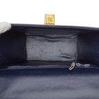 Dior CD Logo Shoulder Bag 2-Way Navy Gold Leather — view 9