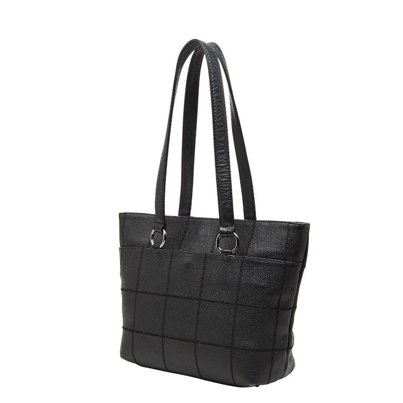 Chanel Choco Bar Logo Tote Black Caviar Leather — view 2
