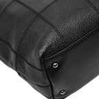 Chanel Choco Bar Logo Tote Black Caviar Leather — view 5
