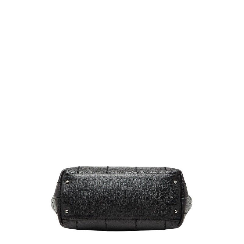 Chanel Choco Bar Logo Tote Black Caviar Leather — view 3