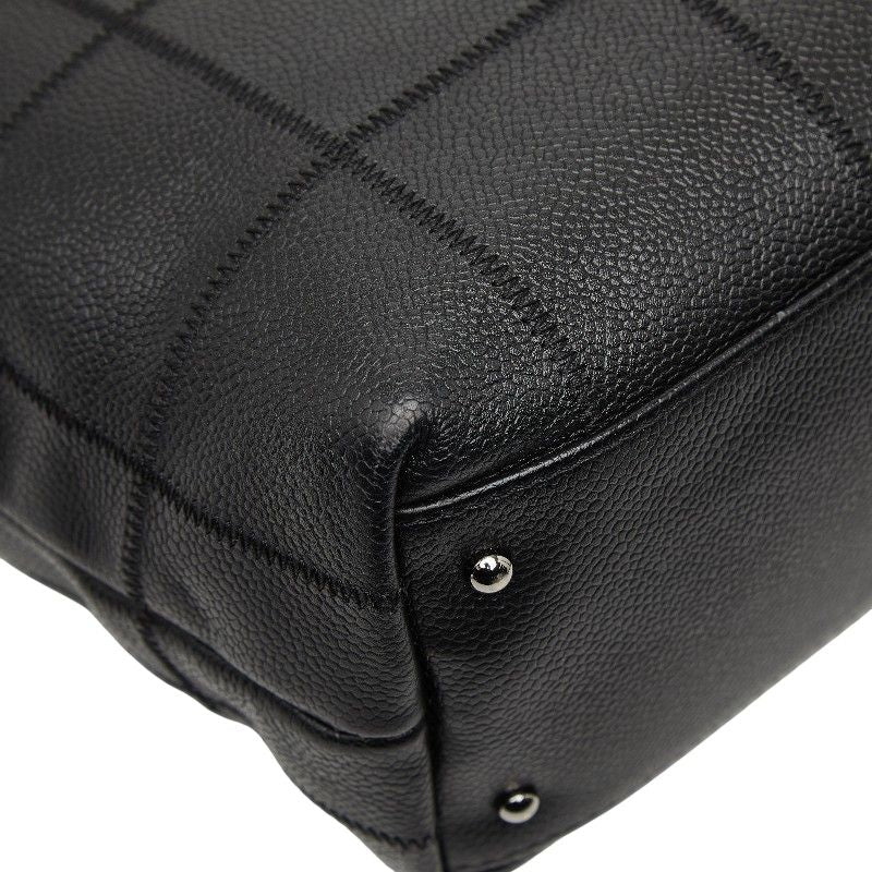 Chanel Choco Bar Logo Tote Black Caviar Leather — view 7