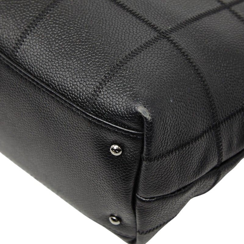 Chanel Choco Bar Logo Tote Black Caviar Leather — view 6