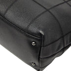 Chanel Choco Bar Logo Tote Black Caviar Leather — view 6
