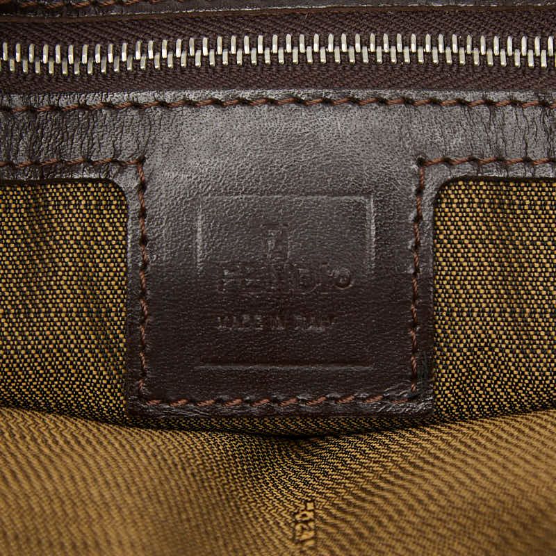Fendi Zucca Tote Shoulder Bag Brown Canvas Leather — view 9