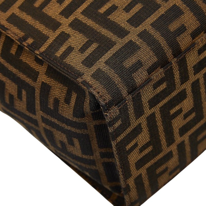Fendi Zucca Tote Shoulder Bag Brown Canvas Leather — view 7