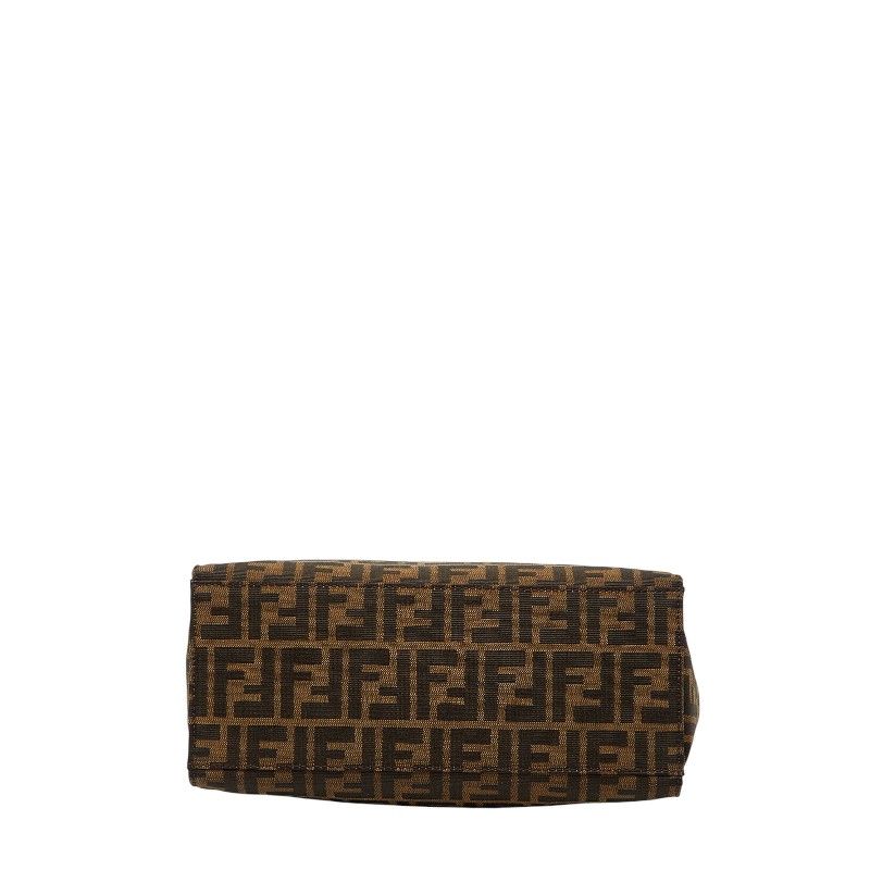 Fendi Zucca Tote Shoulder Bag Brown Canvas Leather — view 3
