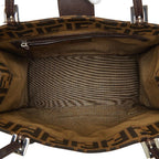 Fendi Zucca Tote Shoulder Bag Brown Canvas Leather — view 8