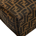 Fendi Zucca Tote Shoulder Bag Brown Canvas Leather — view 5
