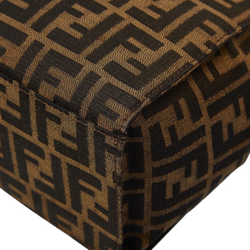 Fendi Zucca Tote Shoulder Bag Brown Canvas Leather — view 4