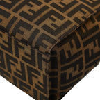 Fendi Zucca Tote Shoulder Bag Brown Canvas Leather — view 4