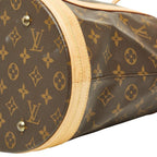 Louis Vuitton Monogram Bucket GM Tote Shoulder Bag Brown — view 4