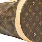 Louis Vuitton Monogram Bucket GM Tote Shoulder Bag Brown — view 5