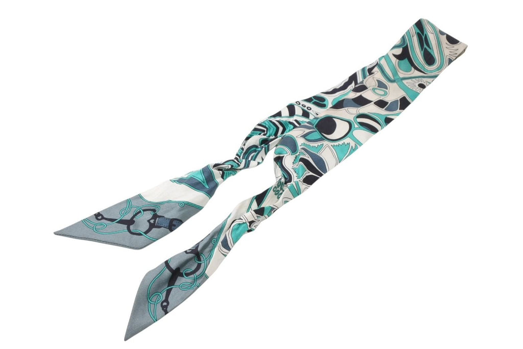 Hermes Twilly Folklore Green Multicolor Scarf — view 2