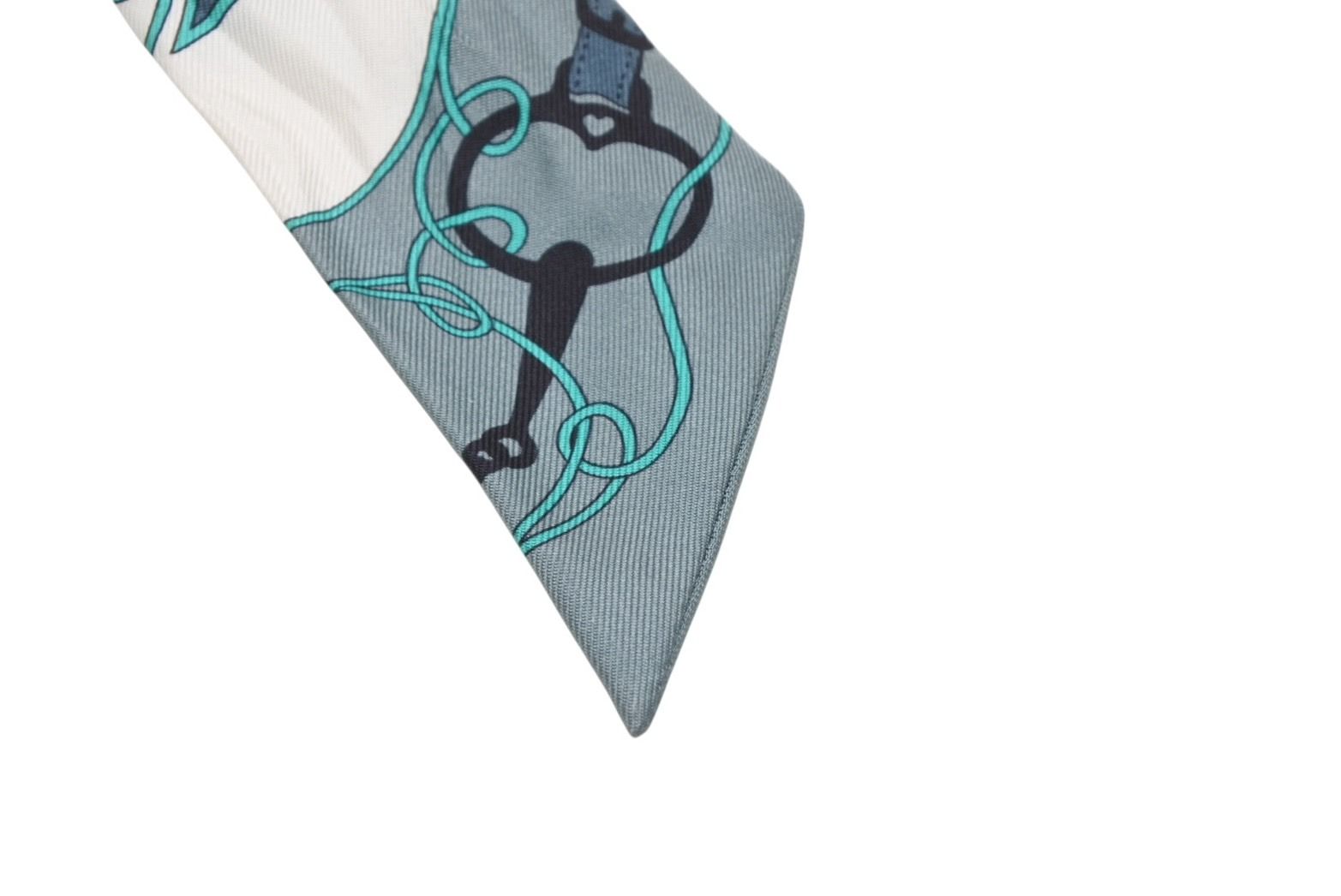 Hermes Twilly Folklore Green Multicolor Scarf — view 4