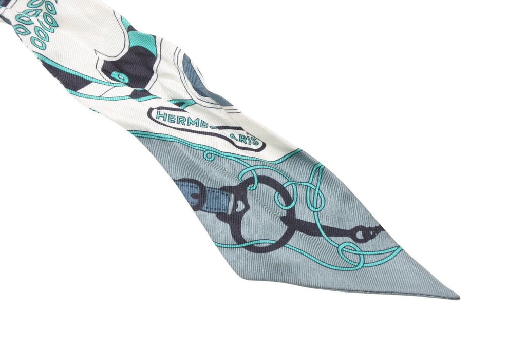 Hermes Twilly Folklore Green Multicolor Scarf — view 3