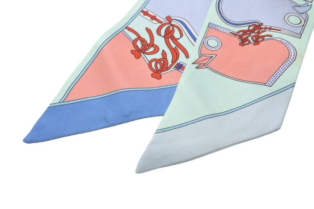 Hermes Twilly Camaille Green Multicolor Scarf — view 8