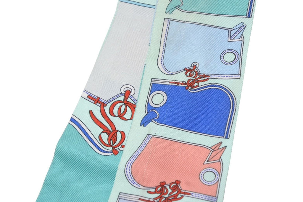 Hermes Twilly Camaille Green Multicolor Scarf — view 4