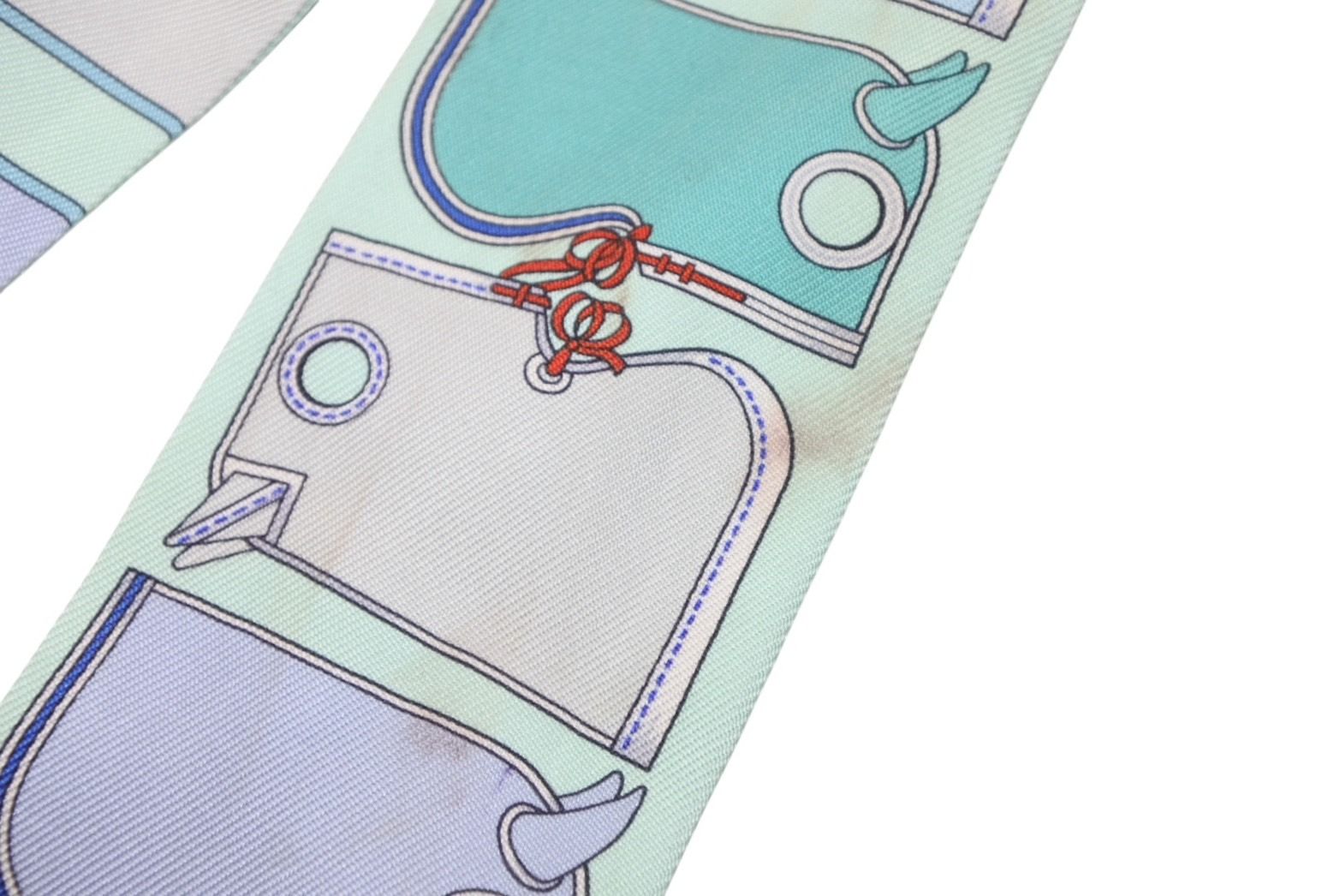 Hermes Twilly Camaille Green Multicolor Scarf — view 6