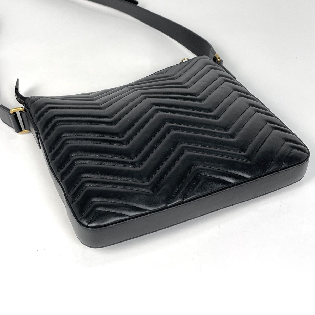 Gucci GG Marmont Shoulder Bag Double Crossbody Leather Black — view 2