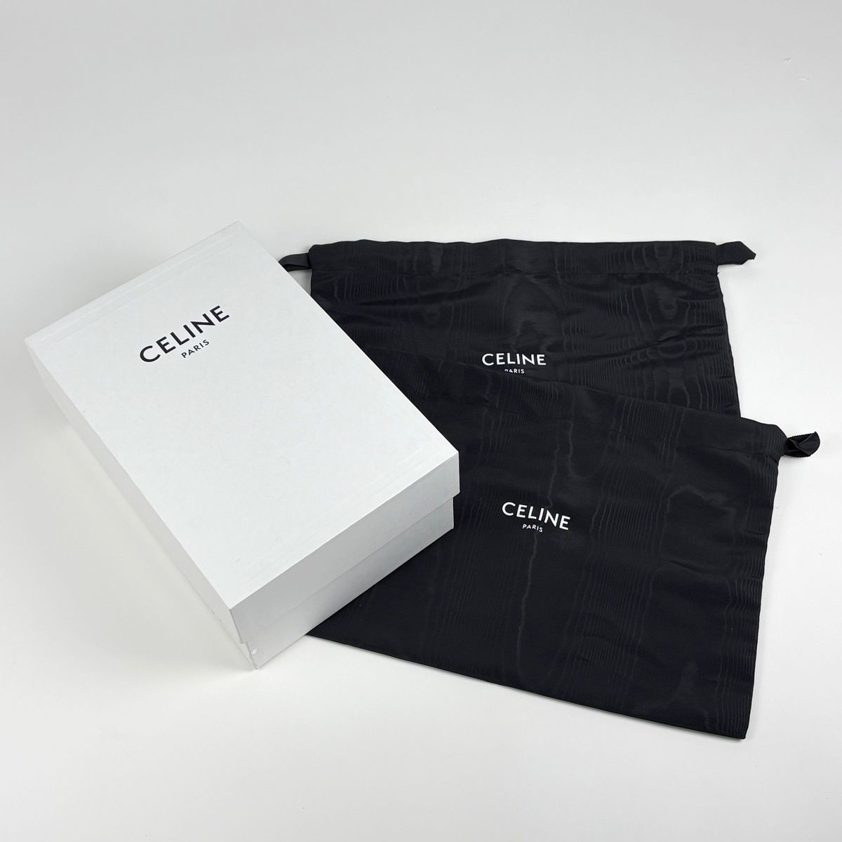 Celine CT 01 Lace Up High Cut Sneakers Logo Shoes Leather White — view 9