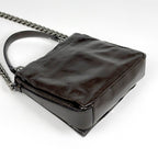 Celine Logo Chain Shoulder Bag 2-Way Leather Brown — view 2