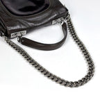 Celine Logo Chain Shoulder Bag 2-Way Leather Brown — view 6