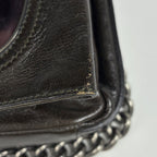 Celine Logo Chain Shoulder Bag 2-Way Leather Brown — view 4