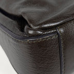 Celine Logo Chain Shoulder Bag 2-Way Leather Brown — view 3