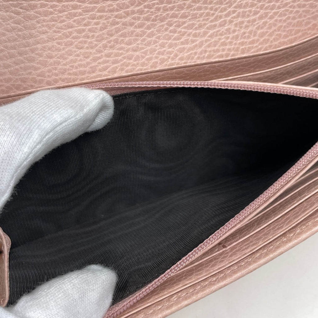 Gucci GG Marmont Chain Wallet Double Leather Pink — view 6
