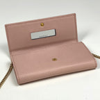 Gucci GG Marmont Chain Wallet Double Leather Pink — view 7