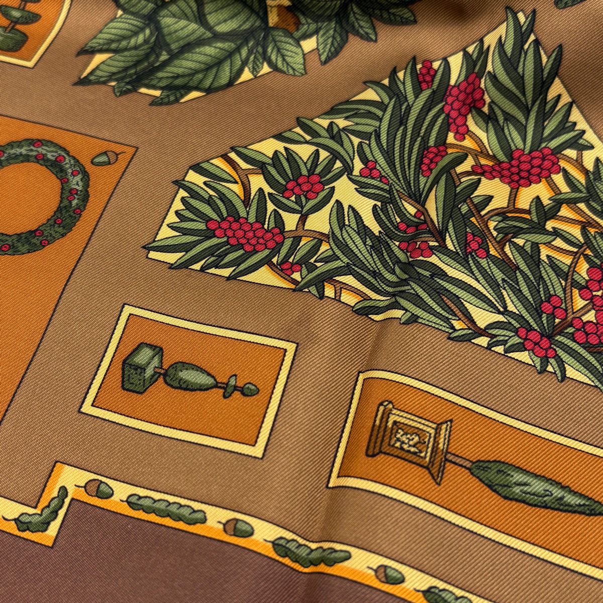 Hermes Carre 90 le Songe de Poliphile Dream Scarf Silk Brown — view 5