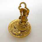 Chanel CC Logo Earrings Round Gold Plated — view 3