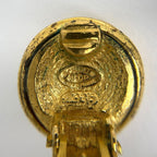 Chanel CC Logo Earrings Round Gold Plated — view 5
