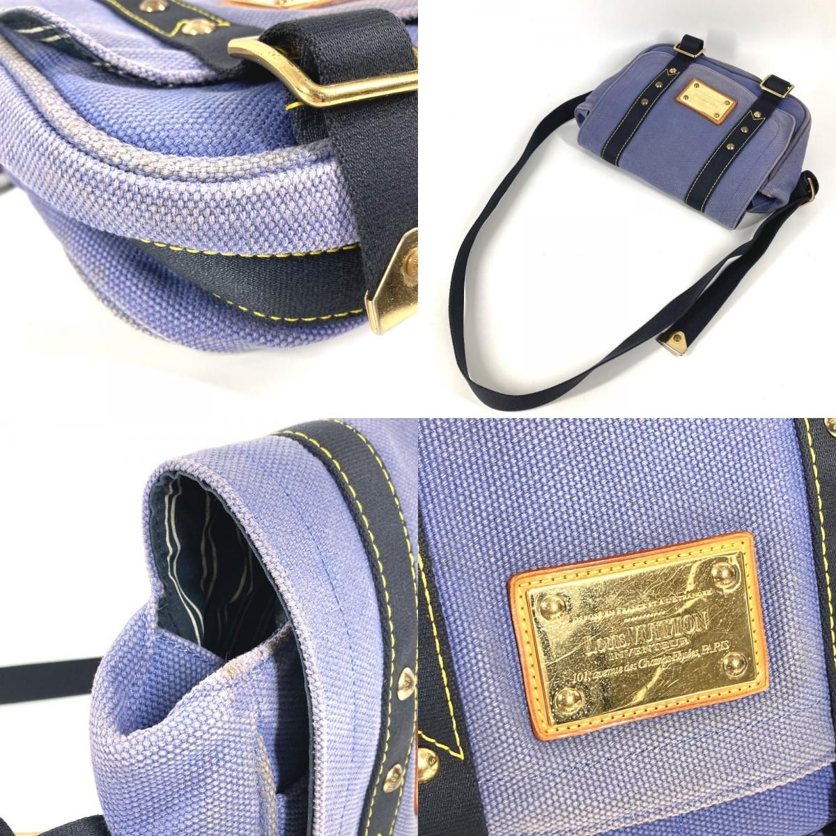 Louis Vuitton Shoulder Bag Besace PM Canvas Blue — view 7