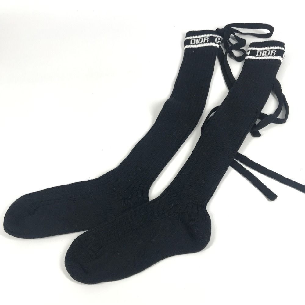 Dior Socks Logo Knee High Cotton Black — view 3