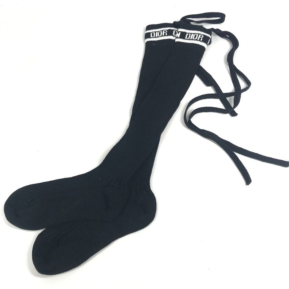 Dior Socks Logo Knee High Cotton Black — view 2