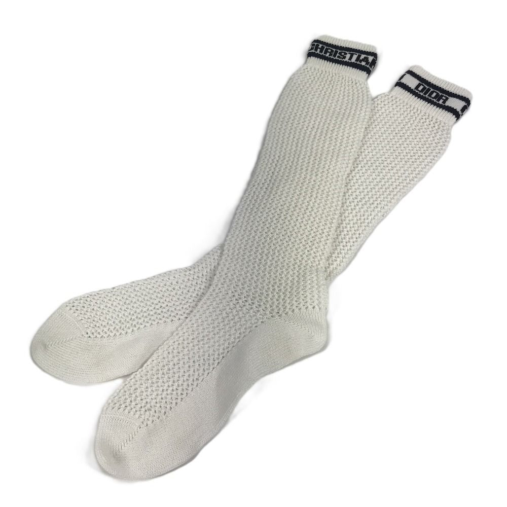 Dior Socks Logo Knee High Cotton White — view 2