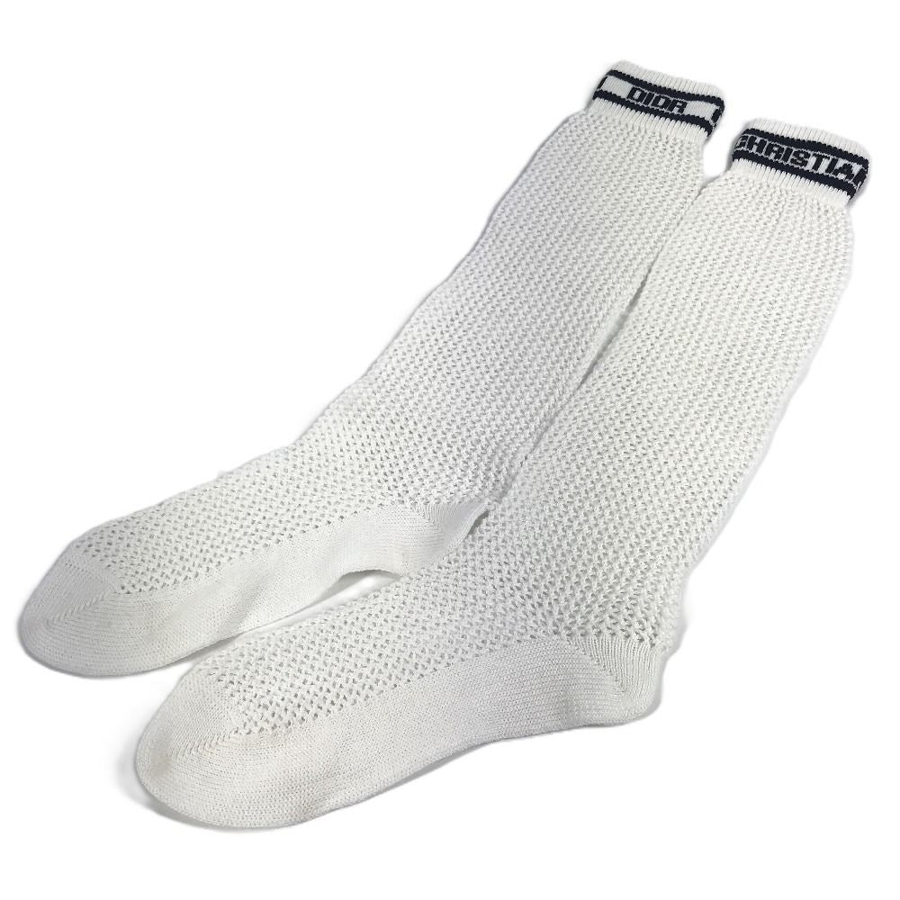 Dior Socks Logo Knee High Cotton White — view 3