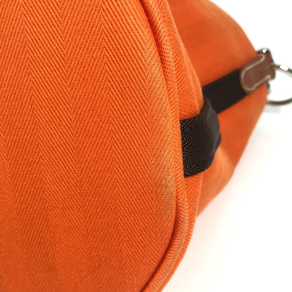 Hermes Shoulder Bag Sac Dopant Sage Bucket Shape Cotton Orange — view 6