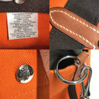 Hermes Shoulder Bag Sac Dopant Sage Bucket Shape Cotton Orange — view 9