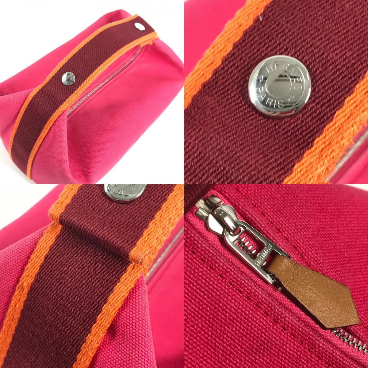 Hermes Handbag Brid-a-brac GM Cotton Hibiscus Pink — view 8