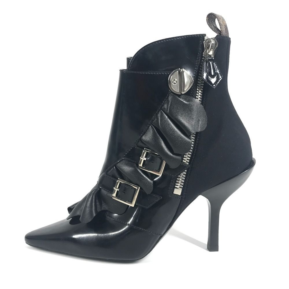 Louis Vuitton Ruffle Short Boots Leather Black — view 4