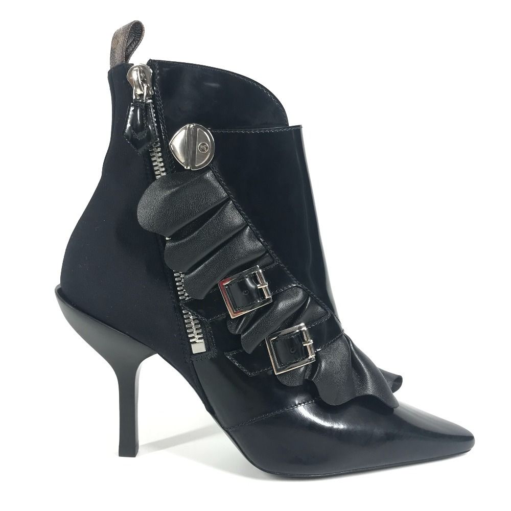 Louis Vuitton Ruffle Short Boots Leather Black — view 6