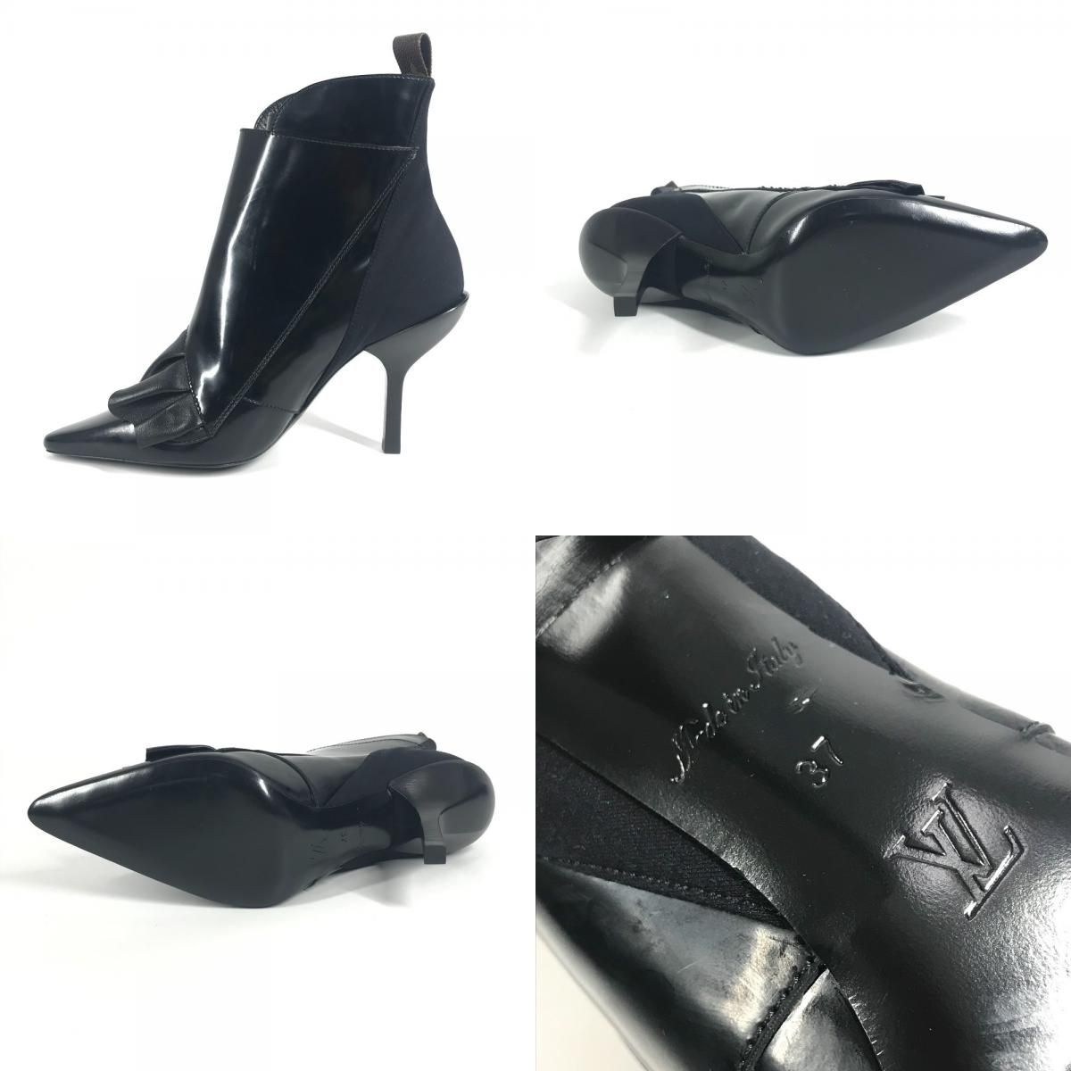 Louis Vuitton Ruffle Short Boots Leather Black — view 7