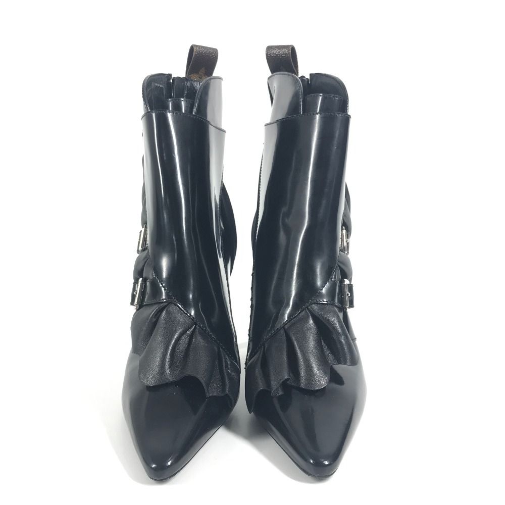 Louis Vuitton Ruffle Short Boots Leather Black — view 2