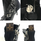 Louis Vuitton Ruffle Short Boots Leather Black — view 8
