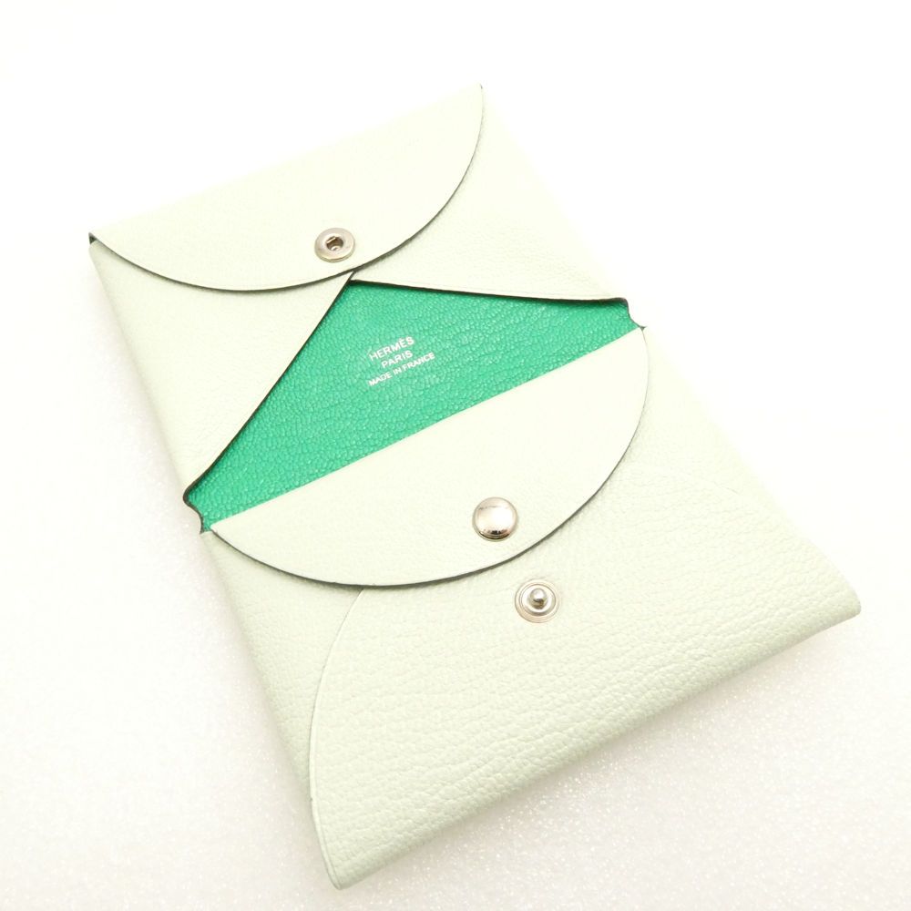 Hermes Calvi Duo Compact Verso Mint Wallet Coin Case Card — view 7